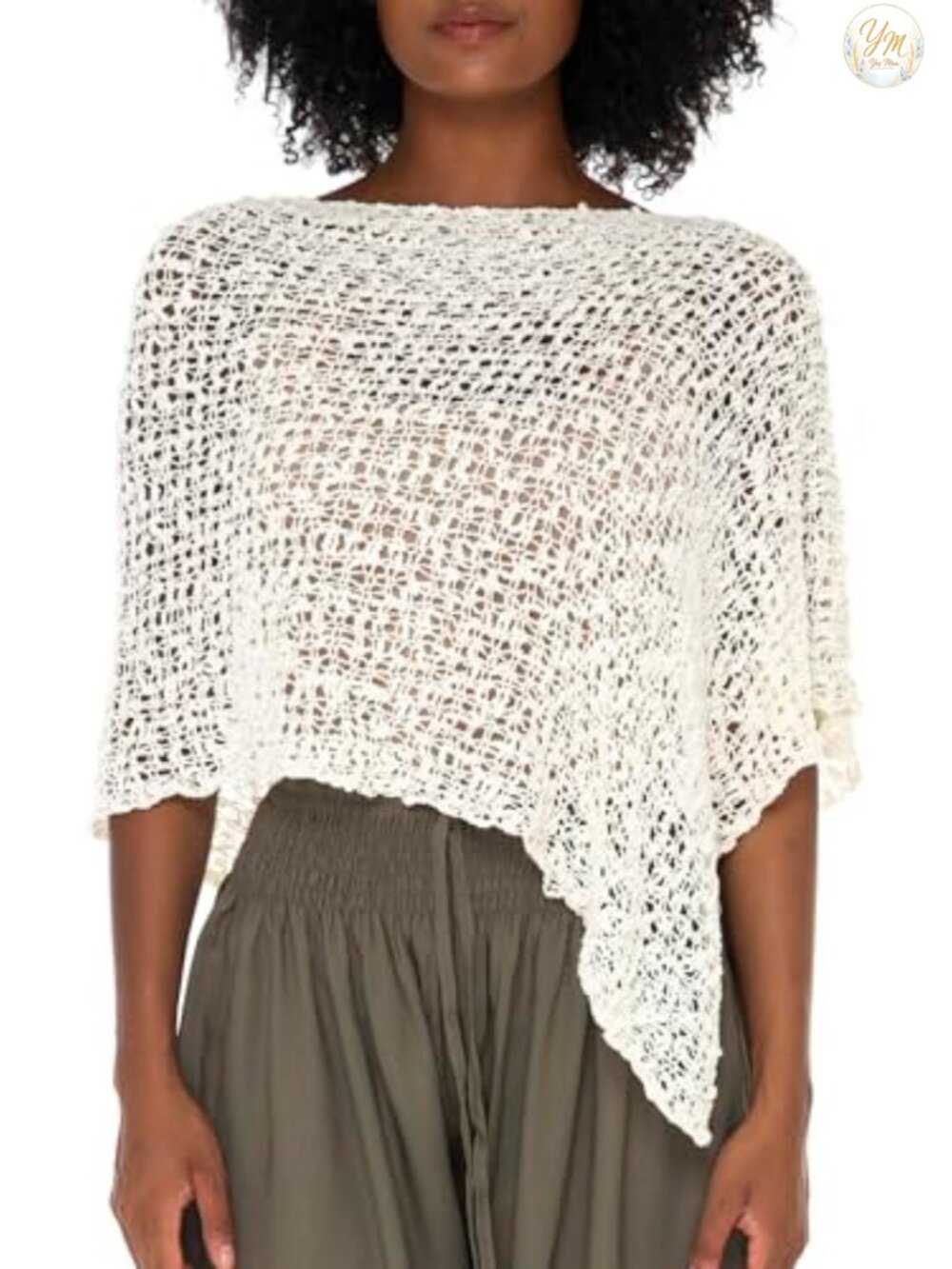 SHU-SHI Womens Popcorn Knit Poncho Cape Lightweight Pullover Cover Up